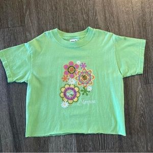 Green Montana flower baby tee